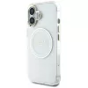 Guess IML Metal Colored Circle Classic Logo MagSafe Case für iPhone 16 (Weiß)