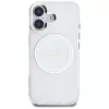 Guess IML Metal Colored Circle Classic Logo MagSafe Case für iPhone 16 (Weiß)