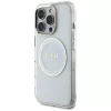 Guess IML Metal Colored Circle Classic Logo MagSafe Case für iPhone 16 Pro (Weiß)
