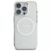 Guess IML Metal Colored Circle Classic Logo MagSafe Case für iPhone 16 Pro (Weiß)