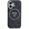 Guess IML Metal Glitter 4G Circle Triangle MagSafe Case für Apple iPhone 16 (Schwarz)