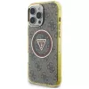 Guess IML Metal Glitter 4G Circle Triangle MagSafe Case für iPhone 16 Pro Max (Braun)