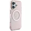 Guess IML Metal Mountain Logo MagSafe Case für Apple iPhone 16 (Pink)