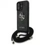 Guess 4G Big Logo Cord Strap Crossbody Case für iPhone 16, Schwarz