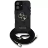 Guess 4G Big Logo Cord Strap Crossbody Case für iPhone 16, Schwarz