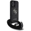 Guess 4G Big Logo Cord Strap Crossbody Case für iPhone 16, Schwarz