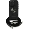Guess 4G Big Logo Cord Strap Crossbody Case für iPhone 16 Pro Max - Schwarz