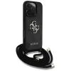 Guess 4G Big Logo Cord Strap Crossbody Case für iPhone 16 Pro Max - Schwarz