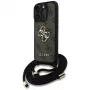 Guess 4G Big Logo Cord Strap Crossbody Case für Apple iPhone 16 Pro - Braun