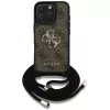 Guess 4G Big Logo Cord Strap Crossbody Case für iPhone 16 Pro Max (Braun)