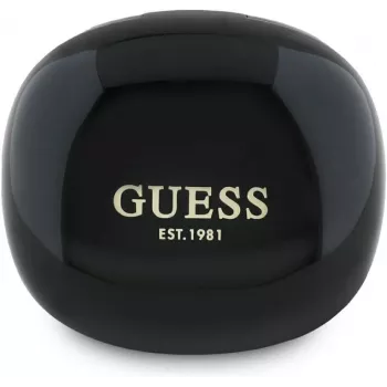 Guess Flat Classic Logo Electroplated TWS Earbuds mit Ladecase (Schwarz)