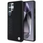 BMW Leather Big Wordmark Case für Samsung Galaxy S25 Ultra Schwarz