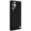 BMW Leather Big Wordmark Case für Samsung Galaxy S25 Ultra Schwarz