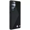 BMW Leder Oversized Stripes MagSafe Case für Samsung Galaxy S25 Ultra Schwarz