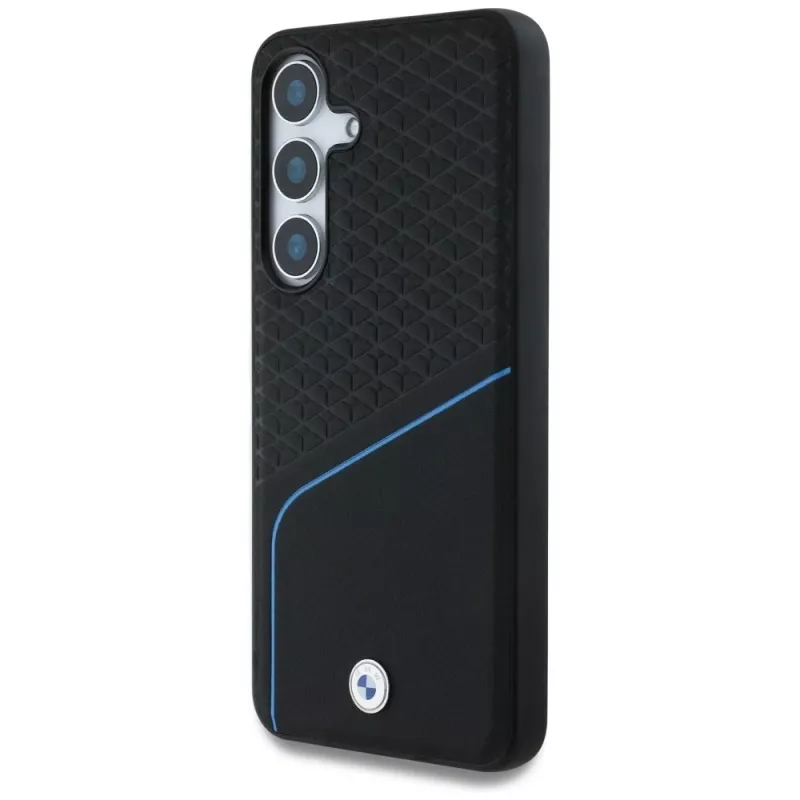 BMW Leder-TEXTURED und Glatt MagSafe Case für Samsung Galaxy S25 Schwarz