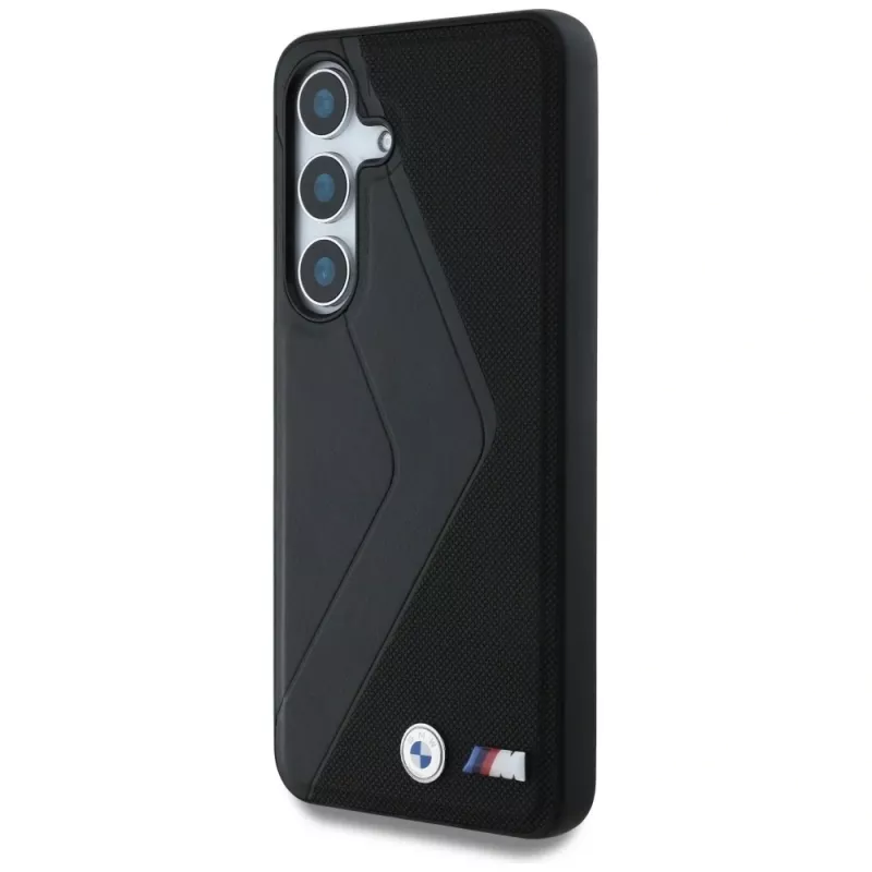 BMW Leather Oversized Stripes MagSafe Case für Samsung Galaxy S25 Schwarz