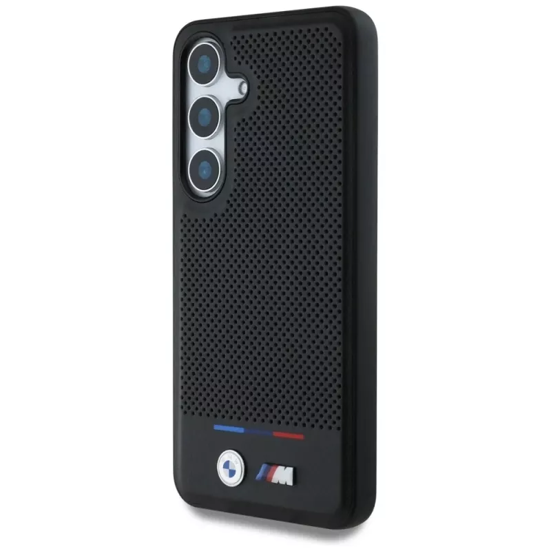 BMW Leder-Tricolor-Streifen MagSafe Case für Samsung Galaxy S25 Schwarz