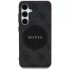 Guess 4G Round Patch Classic Logo MagSafe Case für Samsung Galaxy S25+ (Schwarz)