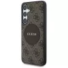 Guess 4G Round Patch Classic Logo MagSafe Case für Samsung Galaxy S25+ (Braun)