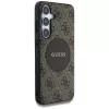 Guess 4G Round Patch Classic Logo MagSafe Case für Samsung Galaxy S25+ (Braun)