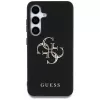 Guess Grained Big 4G Logo Small Classic Logo Back Cover für Samsung Galaxy S25, Schwarz