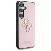 Guess Grained Big 4G Logo Small Classic Logo Back Cover für Samsung Galaxy S25 Plus, Pink