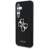 Guess Silicone Big 4G Logo Bottom Script Case für Samsung Galaxy S25, Schwarz