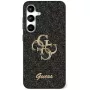 Guess Fixed Glitter Big 4G Metal Logo Case für Samsung Galaxy S25+ (Schwarz)