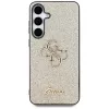 Guess Fixed Glitter Big 4G Metal Logo Back Cover für Samsung Galaxy S25 - Gold