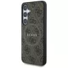 Guess Leather 4G Colored Ring Classic Logo MagSafe Case für Samsung Galaxy S25 (Braun)