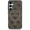 Guess Leather 4G Colored Ring Classic Logo MagSafe Case für Samsung Galaxy S25 (Braun)