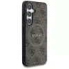 Guess Leather 4G Colored Ring Classic Logo MagSafe Case für Samsung Galaxy S25 (Braun)