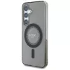 Guess Rhinestones Printed Classic Logo MagSafe Case für Samsung Galaxy S25 (Schwarz)