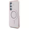 Guess Rhinestones Printed Classic Logo MagSafe Case für Samsung Galaxy S25 (Pink)