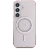 Guess Rhinestones Printed Classic Logo MagSafe Case für Samsung Galaxy S25 (Pink)
