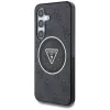 Guess 4G Glitter Triangle Buttons MagSafe Case für Samsung Galaxy S25, Schwarz