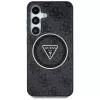 Guess 4G Glitter Triangle Buttons MagSafe Case für Samsung Galaxy S25, Schwarz