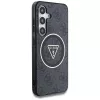 Guess 4G Glitter Triangle Buttons MagSafe Case für Samsung Galaxy S25, Schwarz