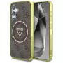 Guess 4G Glitter Triangle Buttons MagSafe Case für Samsung Galaxy S25 (Braun)