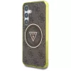Guess 4G Glitter Triangle Buttons MagSafe Case für Samsung Galaxy S25 (Braun)