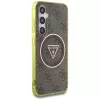 Guess 4G Glitter Triangle Buttons MagSafe Case für Samsung Galaxy S25 (Braun)
