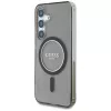 Guess Glitter Circle Classic Logo MagSafe Case für Samsung Galaxy S25 Schwarz