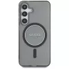 Guess Glitter Circle Classic Logo MagSafe Case für Samsung Galaxy S25 Schwarz