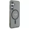 Guess Glitter Circle Classic Logo MagSafe Case für Samsung Galaxy S25 Schwarz