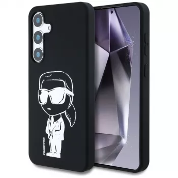 Karl Lagerfeld Silicone Graffiti Ikonik Printed Logo MagSafe Case für Samsung Galaxy S25 Schwarz