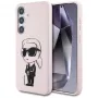 KARL LAGERFELD Silicone Graffiti Ikonik Printed Logo MagSafe Case für Samsung Galaxy S25 - Pink