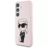 KARL LAGERFELD Silicone Graffiti Ikonik Printed Logo MagSafe Case für Samsung Galaxy S25 - Pink