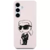 KARL LAGERFELD Silicone Graffiti Ikonik Printed Logo MagSafe Case für Samsung Galaxy S25 - Pink