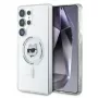 Karl Lagerfeld Button Choupette Head Printed Logo MagSafe Case für Samsung Galaxy S25 Ultra Weiß