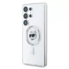 Karl Lagerfeld Button Choupette Head Printed Logo MagSafe Case für Samsung Galaxy S25 Ultra Weiß